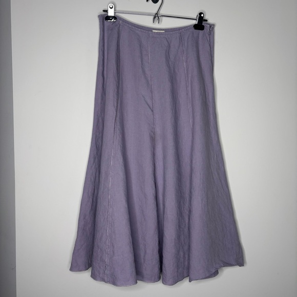 J. Jill Lavender 100% Linen Maxi Skirt Size 10 Lagenlook Bohemian - Picture 6 of 10